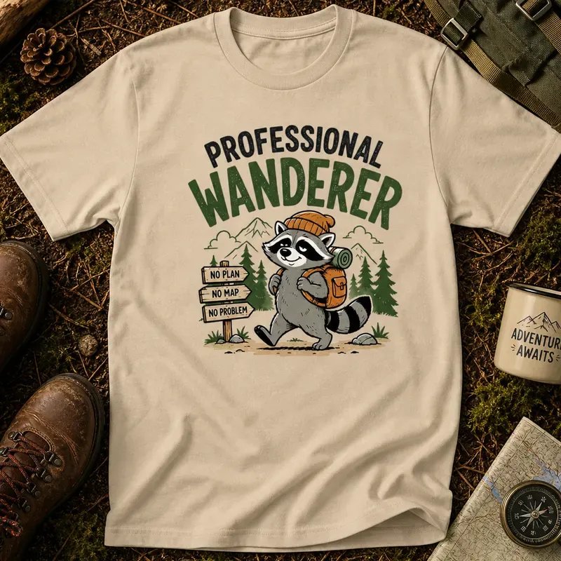 Funny raccoon hiking shirt – I hike because people are hard design